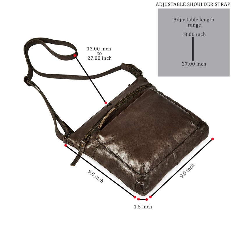 Cochoa Real Leather Purse for Women Crossbody Bag Travel Shoulder Handbag Small Vintage Pocketbook (Taupe Washed Vintage) - Image 3